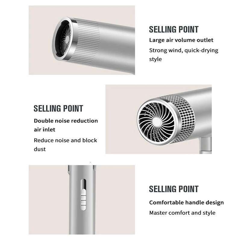 Professional Salon Hairdryer Household Strong Fast Drying Wind Gale Speed Portable Blow Anion Negative Ion Hair Dryer