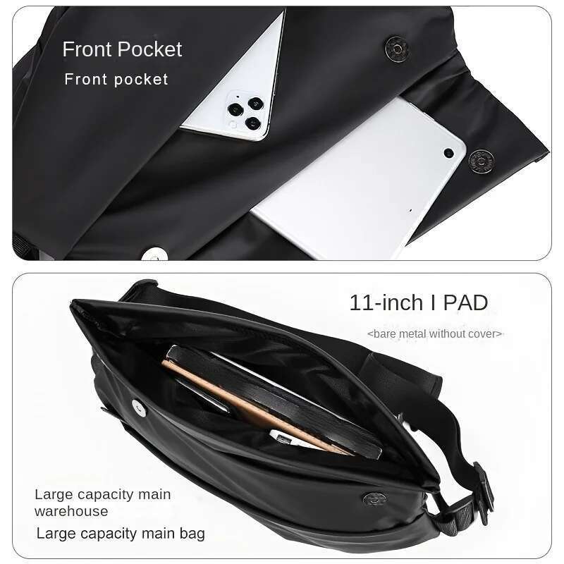 Men's Motorcycle With Splash Proof Multifunctional Chest Bag, Super Cool Crossbody Bag