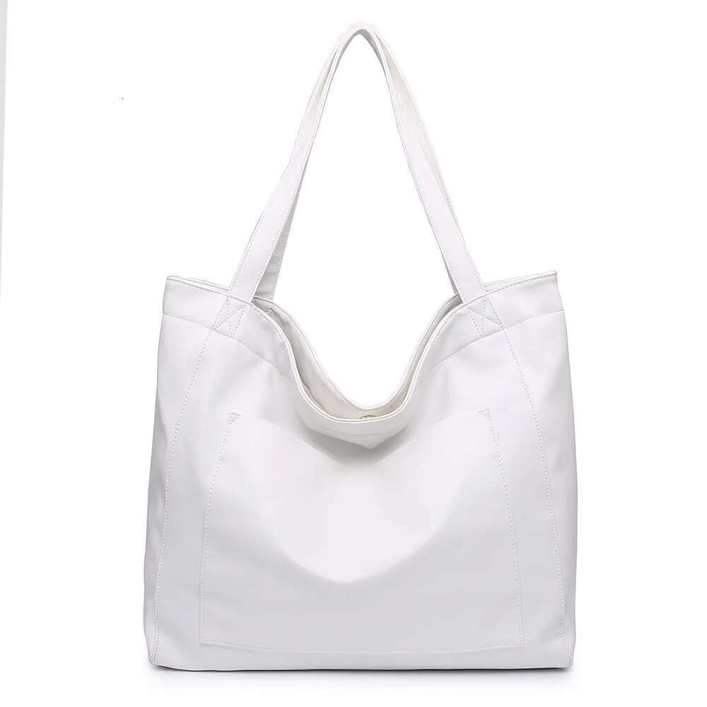 2025 Women's Large Capacity with Side Pockets Soft Handbag Shoulder Retro Waxed Leather Tote Bag for Women