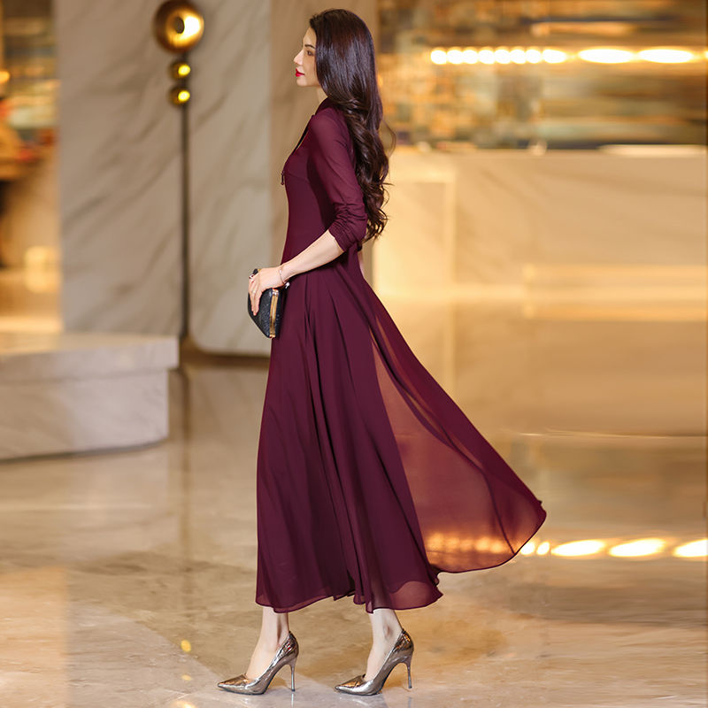 summer chinesestyle cheongsam maxi dresses for women exuding highend elegance and graceful charm with short sleeves printed chiffon fabric and a onepi