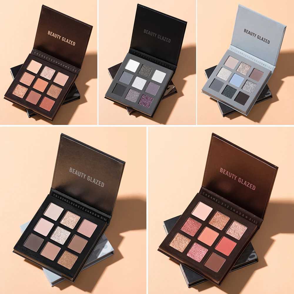 Beauty Glazed 9 Colors Eye Shadow Disc Makeup Palette Matte Shimmer Eye Pigmented Powdeer Make Up New Warm Earth Color Eyeshadow W250520
