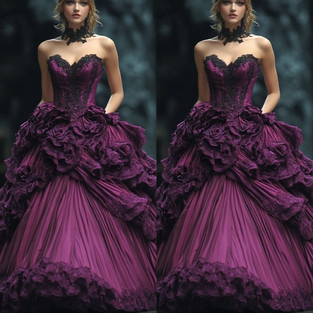 Sexy Sweetheart Prom Dresses Fashion Flowers Puffy Tiered Evening Dress Customized Floor Length Cocktail Gown