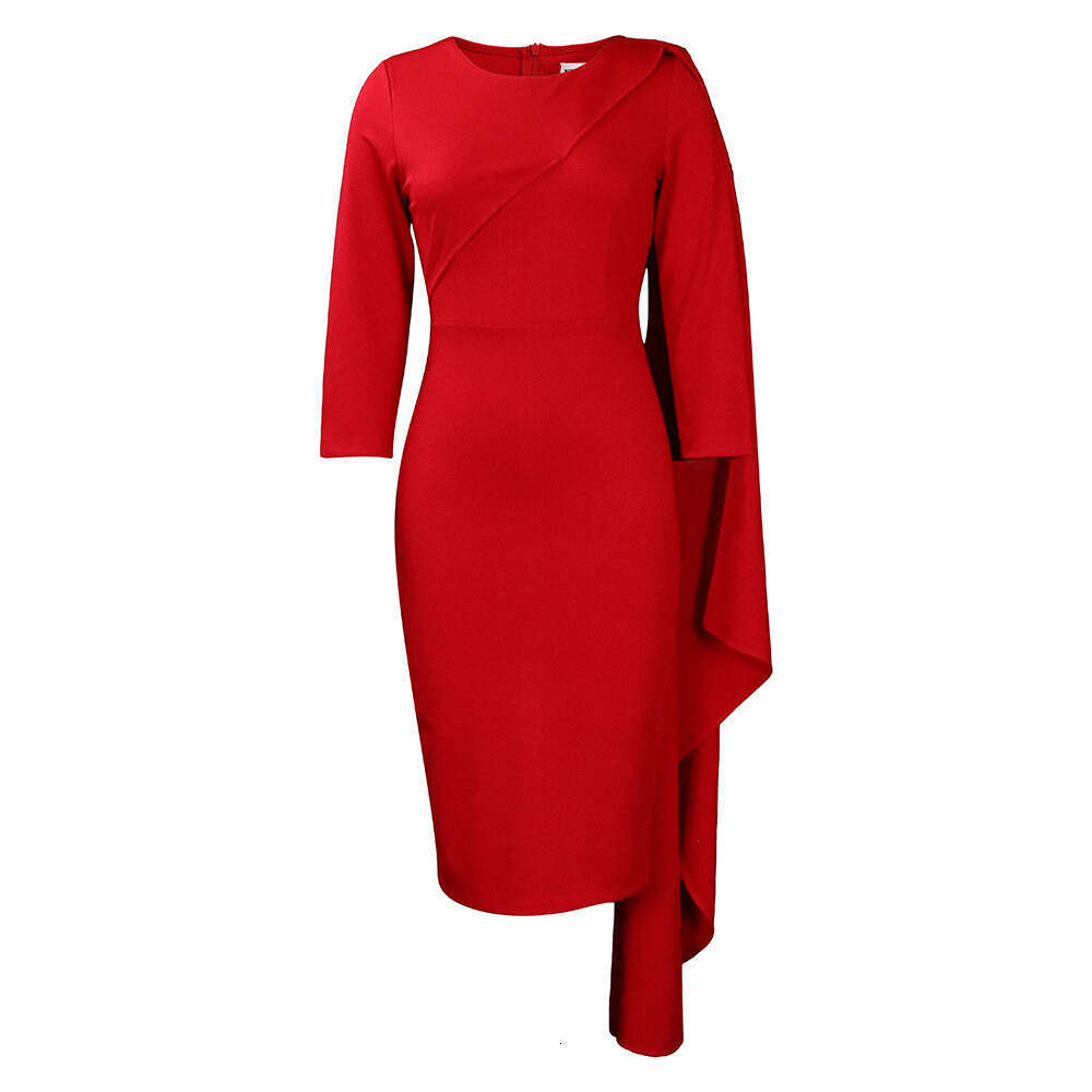 Women's Wear Women's New Fashionable And Elegant Solid Color Tongle Pencil Dress