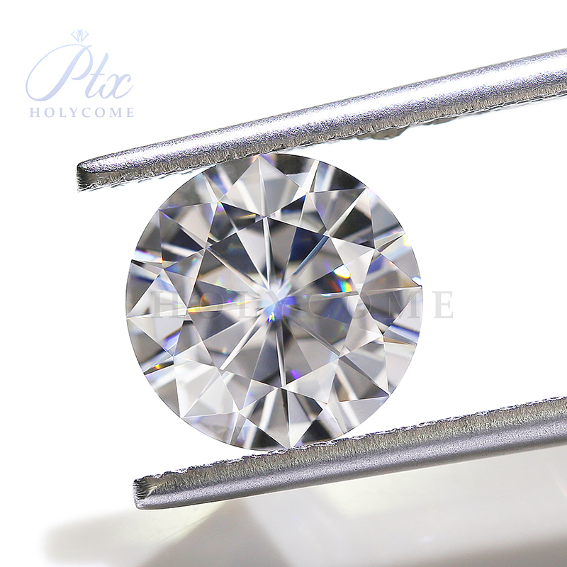 White Belgium Cut Moissanite Stone Round Diamond VVS1 Passed Tester Positive Loose Moissanite Gemstones Jewelry Making GRA
