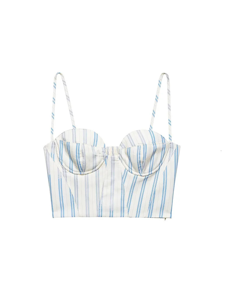 SIYANG Women Fashion 2 Piece Set Striped Backless Pleated Tops Vintage Side Zipper Mini Skirt Female Chic Lady Skirts 250520