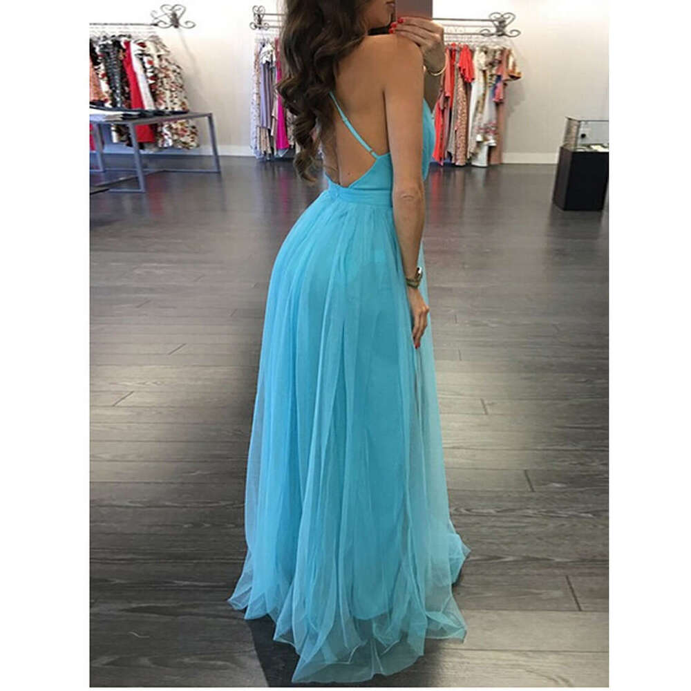 European American popular mesh camisole dress long skirt 2025 new style chic and elegant clothing
