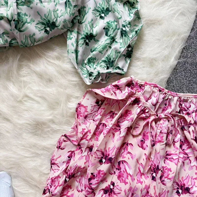Fashion Puff Sleeve Woman Blouse Shirts For Women Stylish Top Floral Pattern Female Tops Elegant Chiffon Mujer Clothes 250520
