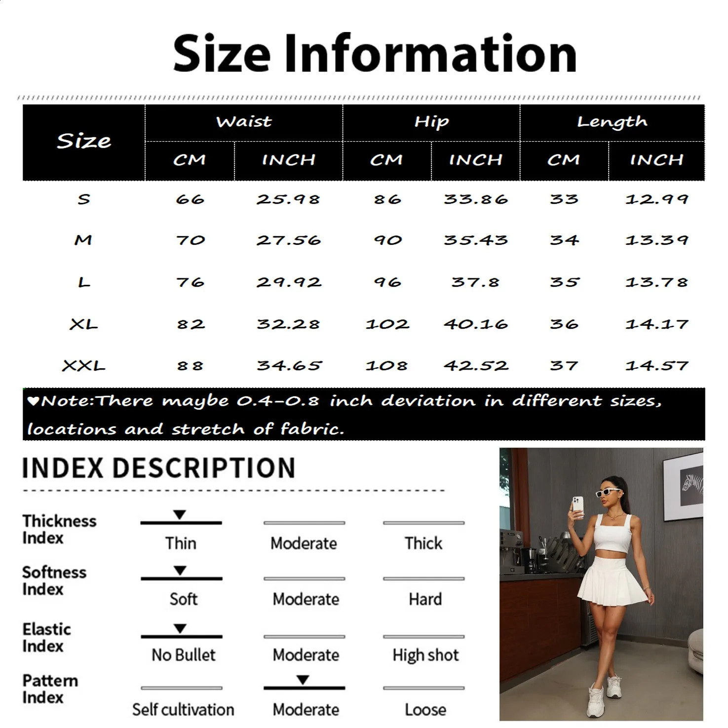 High Waisted Pleated Skirt Summer Lightweight Sports Pants For Women Solid Color Half With Lining Pockets Dress 250513Z