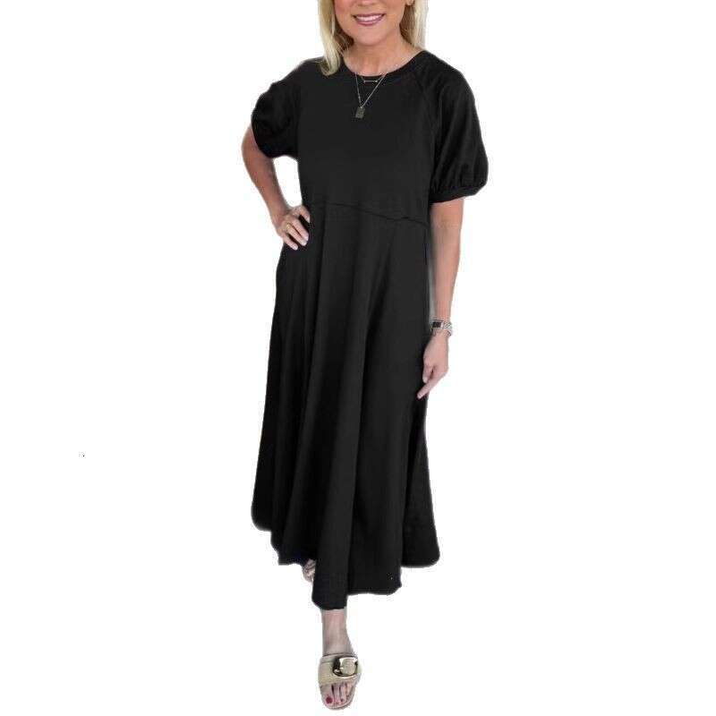 Festival Dresses for Woman Elegant for A Wedding Designer Dress Fulllace 2025 New Clothing Womens Hot Product Knitted Short Sleeve Large Swing Extende