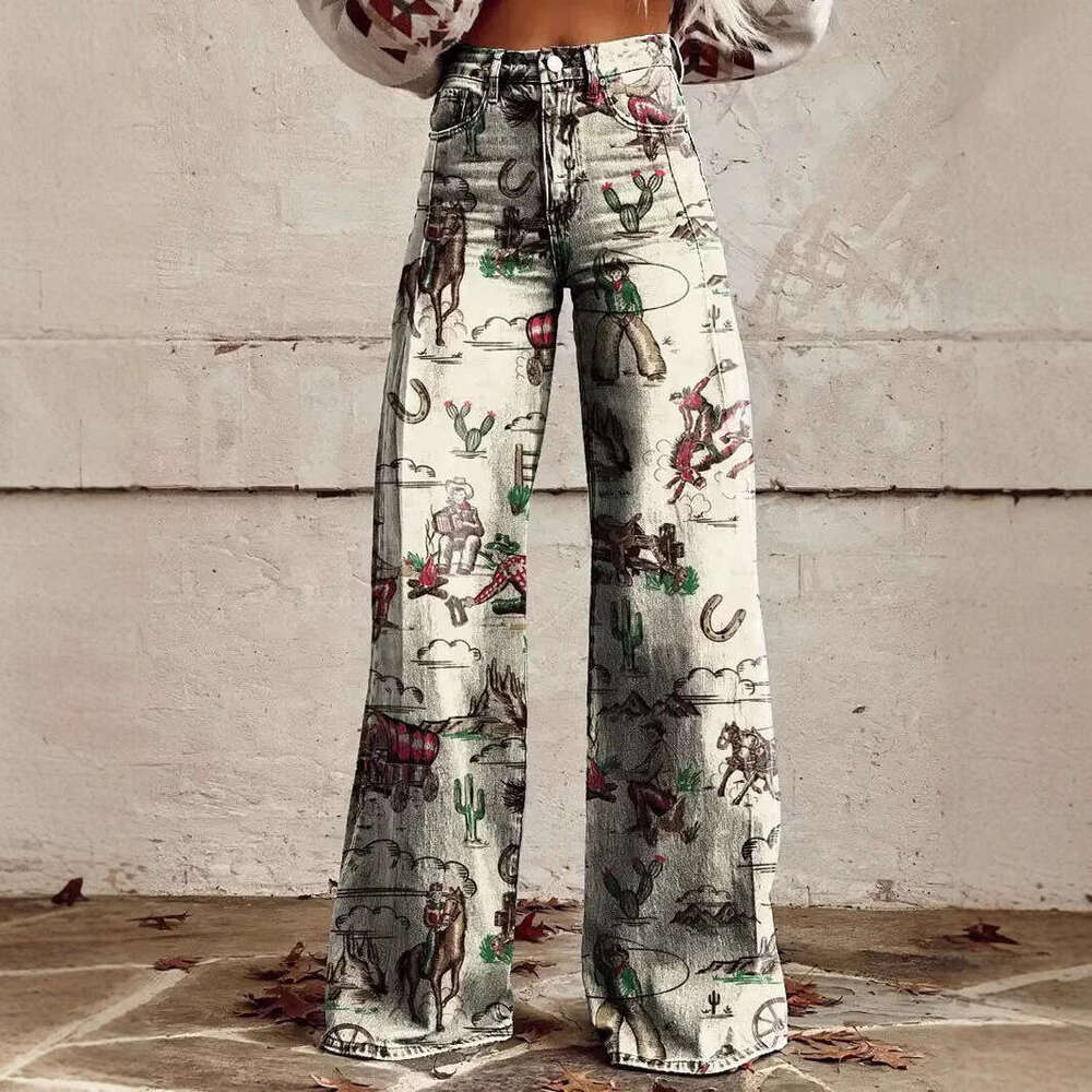 Xiyin TEMU Large Women's Casual Pants Thin Imitation Jeans