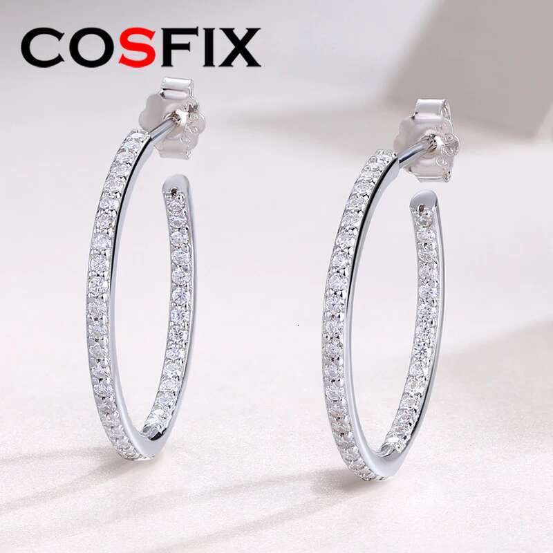 Moissanite Hoop Earring for Women D Color Women Moissanite Hoop Earrings Luxury Long Womens Moissanite Hoop Earrings