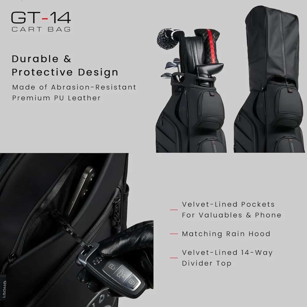 Cart Bags, GT-14 Bags for Men Women, 14-Way Dividers with Premium Materials & Magnetic Pockets - Golf Bag Capacity