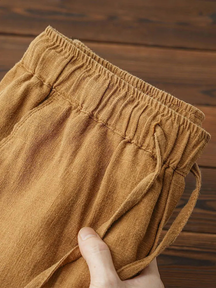 Casual Cotton Linen Chino Pants Men Wide Leg Lightweight Baggy Sweatpants Male Walking Jogger Trousers Work 250517