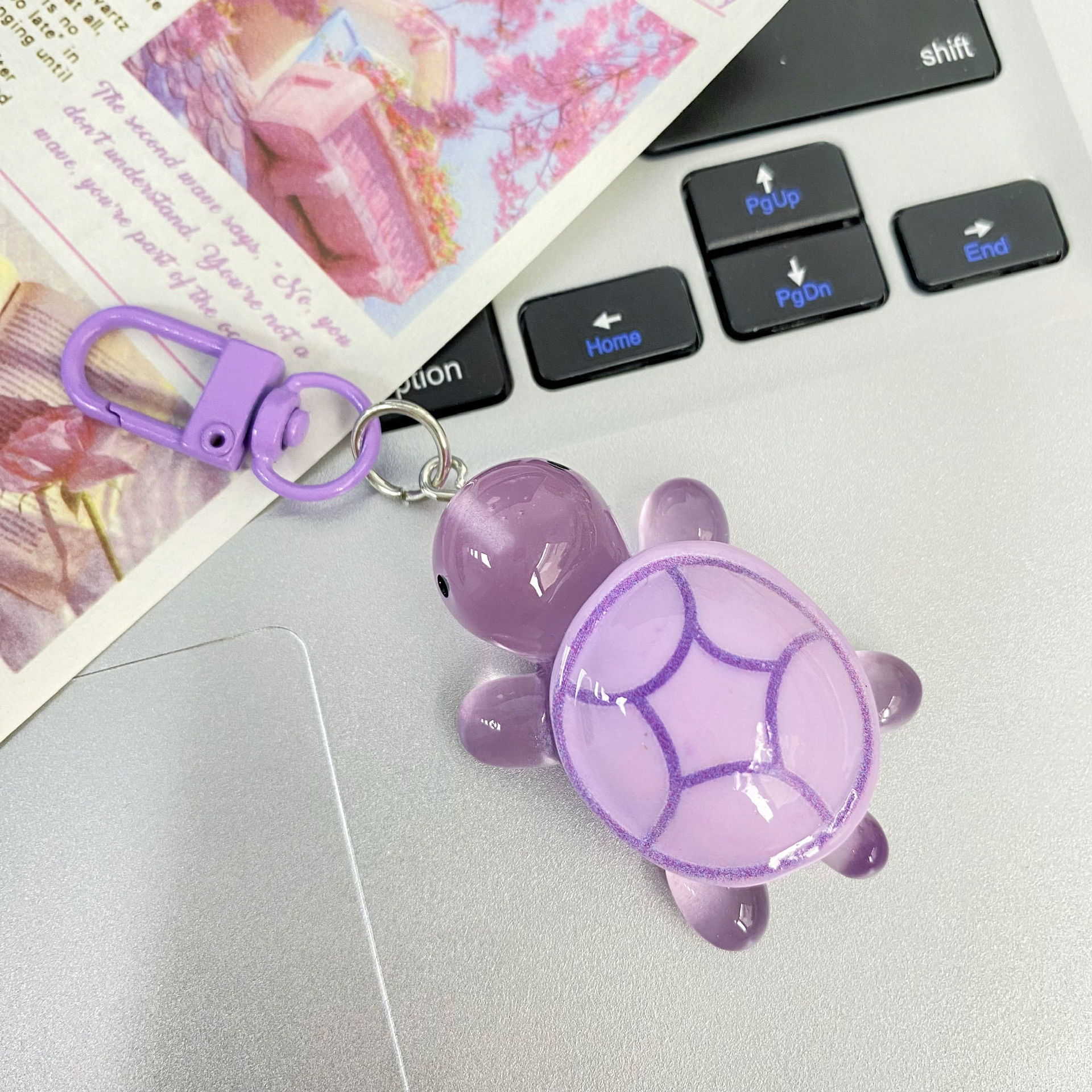 Colorful Button E77 Night Light Colorful Turtle Keychain Ins Sweet Girl Heart Girlfriend Couple Gift Backpack Bag Hanger