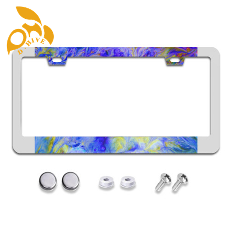 Free Shipping new designer customized Exterior Accessories License Plate Frames fashion Flat hole license plate holder