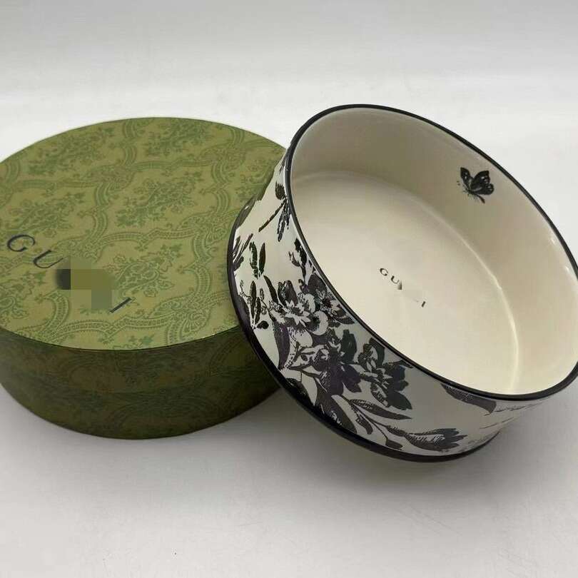 G Home Printed Ceramic Cat Dog Food Bowl Pet Supplies 12315