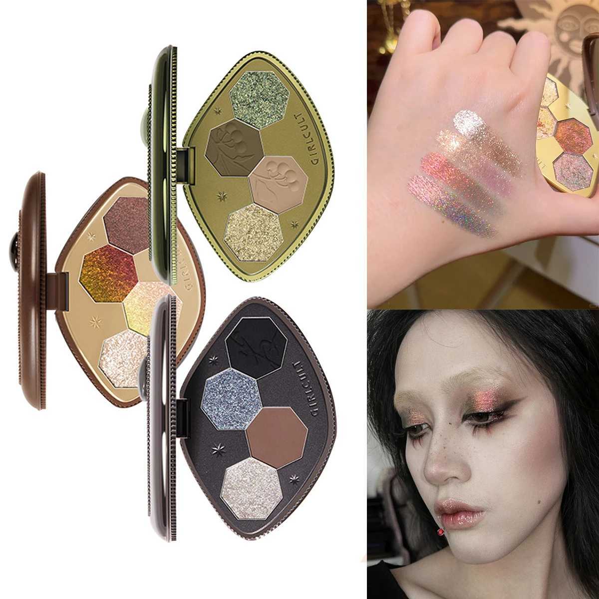 Girlcult Chameleon Eyeshadow Palette 4 Colors Waterproof Long Lasting Matte Shimmer Purple Smokey Highly Pigmented Makeup W250520