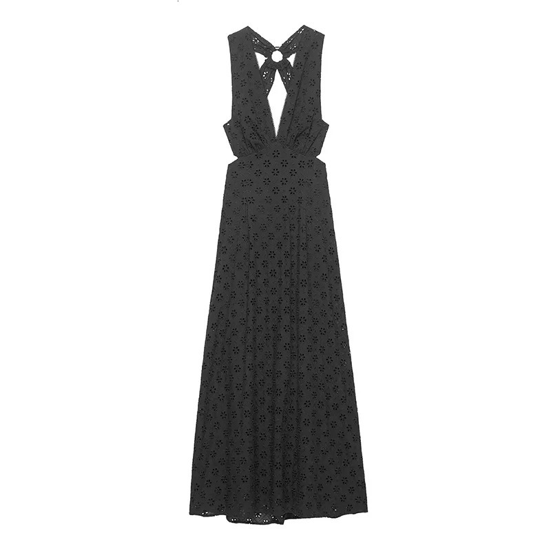 Willshela Women Fashion Black y Backless Side Zipper Midi Dress Vintage VNeck Sleeveless Female Chic Lady Dresses 250520