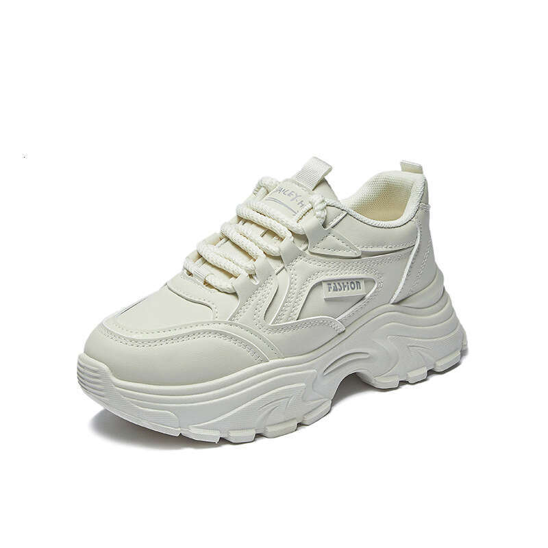 2024 autumn new breathable student sports height increasing casual ins Korean version leather low top dad shoes female 8821