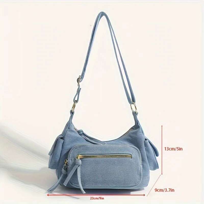 Fashion Denim Unique Shoulder Bag Women Casual Tote Crossbody Purse Jeans Handbag