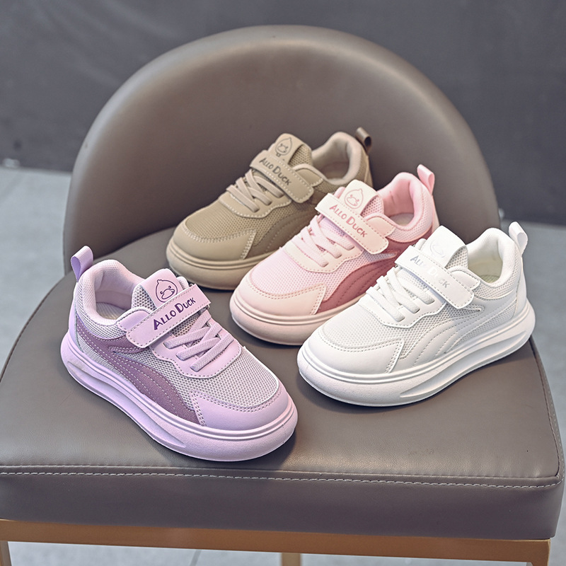 New children's shoes, white shoes, all season anti slip flat shoes, trendy shoes, little boys' mesh board shoes, casual shoes, versatile gir