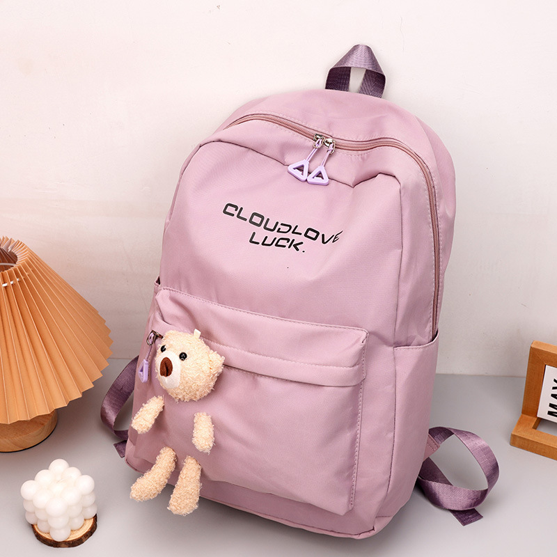 Free Delivery Designer Bag Sweet Bear Fashionable Primary Secondary School Student Large Capacity Simple Men's And Women's Versatile Niche B