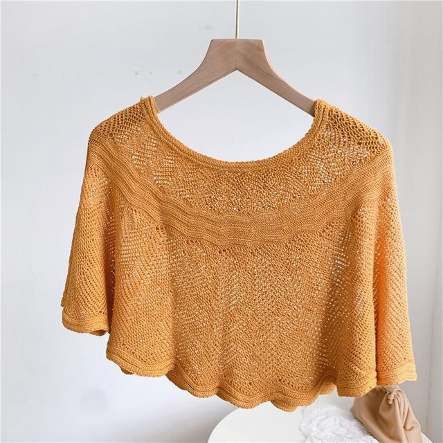 K770 New knitted shawl lazy pullover scarf fashionable cheongsam outside small shawl air-conditioned room wavy shirt wholesale