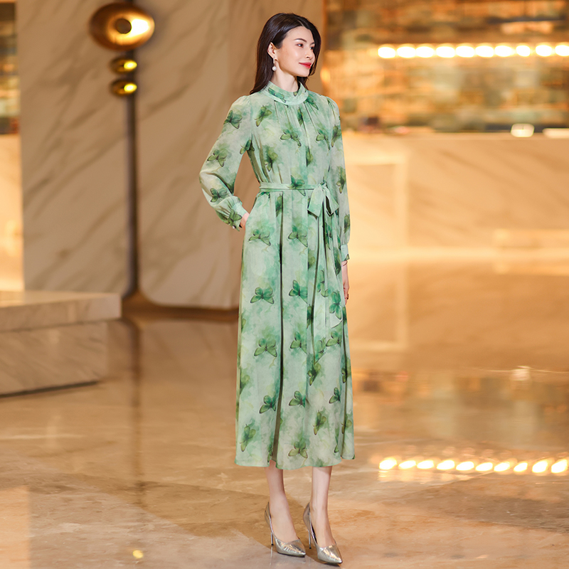 summer chinesestyle cheongsam maxi dresses for women exuding highend elegance charm with short sleeves printed chiffon fabric and a onepiece design