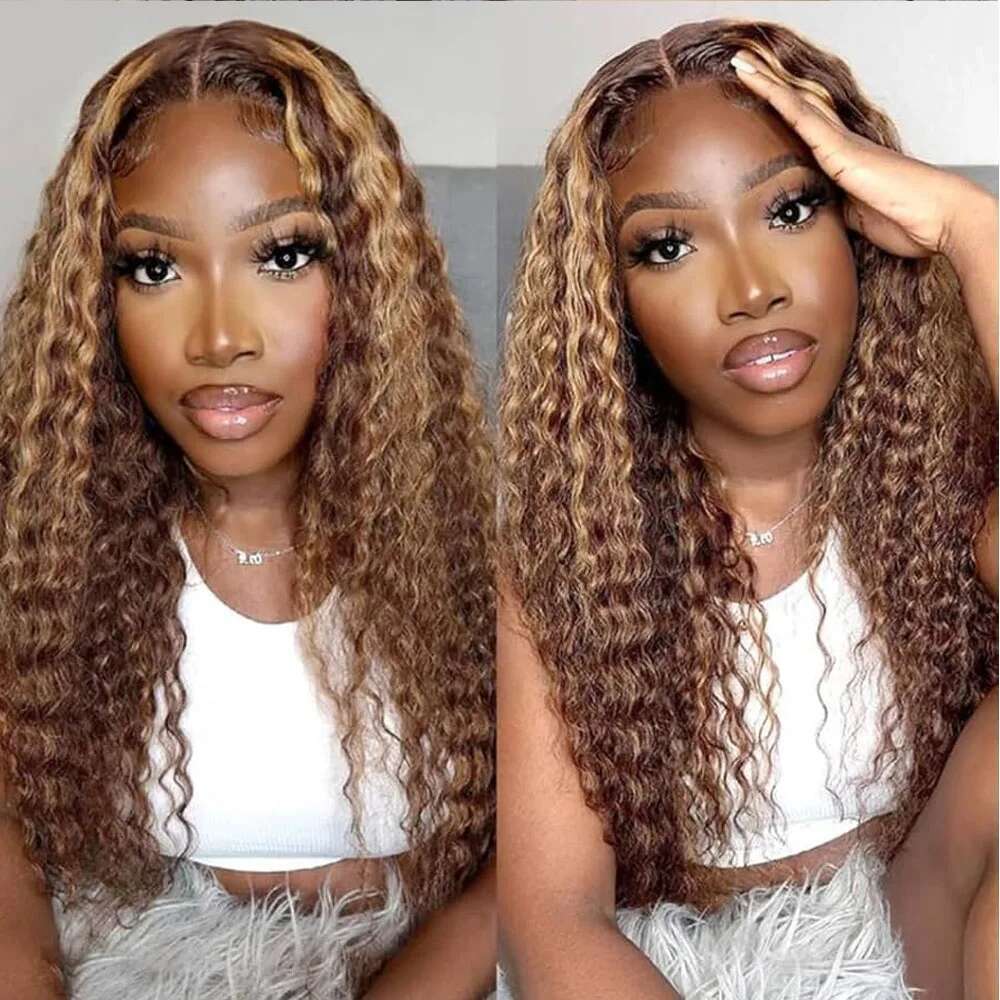 13x6 13x4 Deep Wave HD Frontal Highlight Invisible Strap 360 Full Glueless 30 Inch Lace Front Wig Human Hair