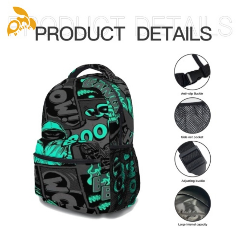Free delivery. Top designers customize lightweight and high-quality full-print student schoolbags in beige, white and black.