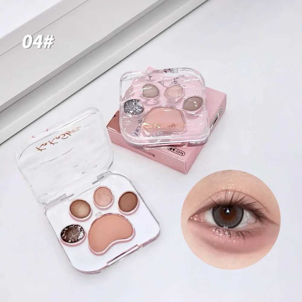 5 Colors Cat Claw Eyeshadow Palette Long Lasting Glitter Rose Blush Eye Shadows Cute Eye Makeup Palette Women Cosmetics W250520