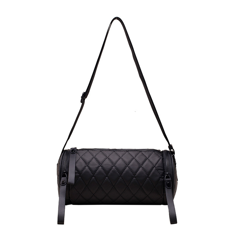 2025 new spring and summer women's small niche design bag summer new diamond mesh single shoulder crossbody cylindrical bag high-end texture desi