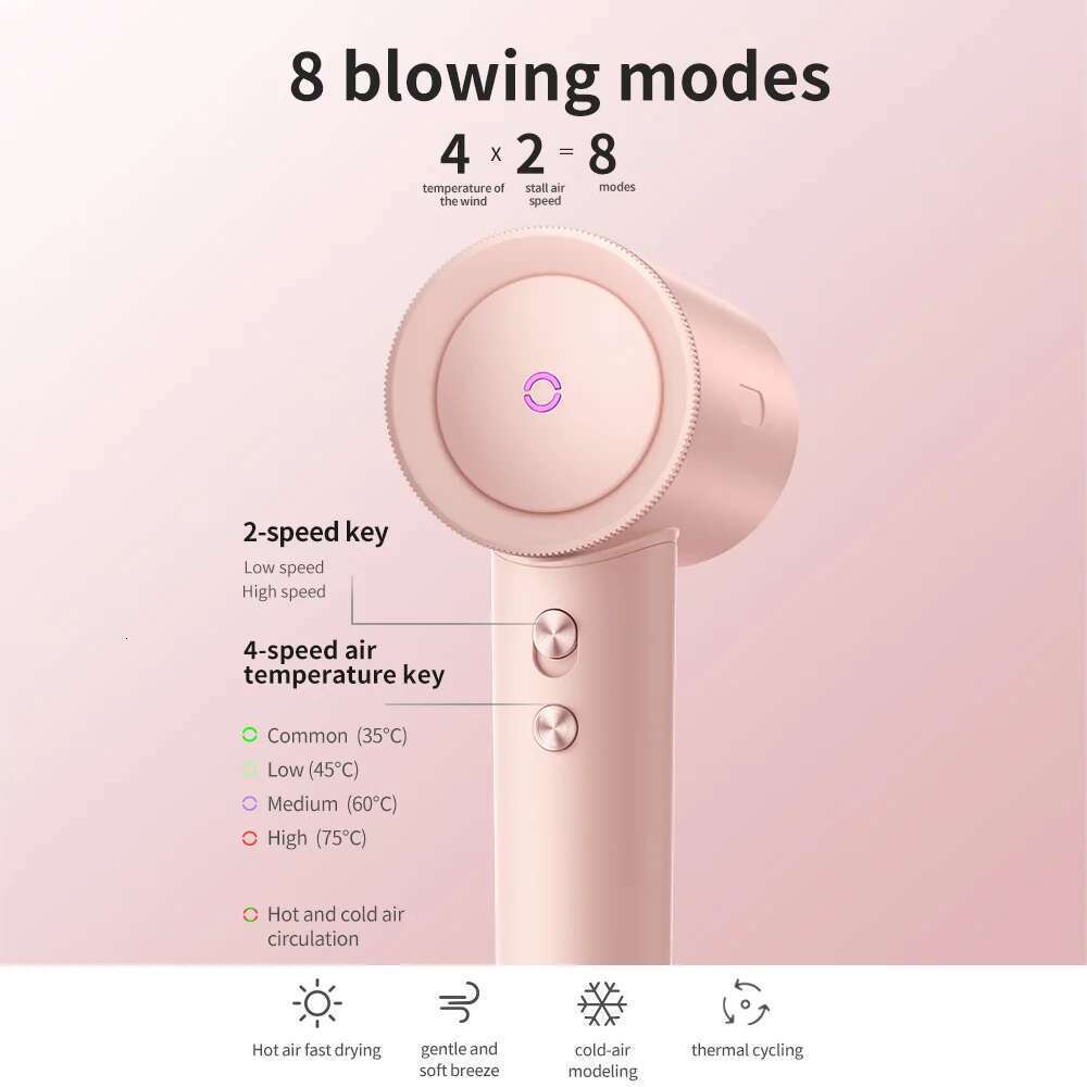 Hair High-Speed Quick Drying 1600W Air Brush Hairdryer Negative Ions Blow Professional Strong Power Dryer Salon Tool