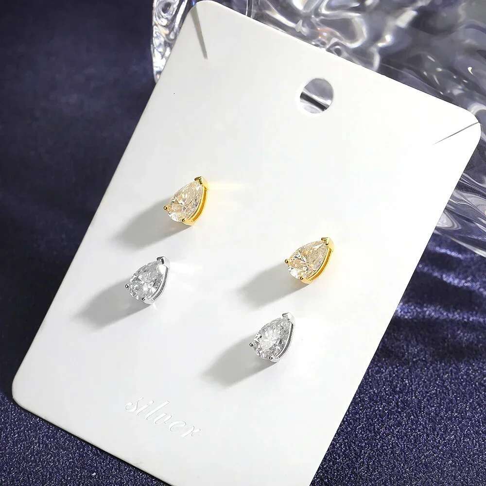 1/2/4ct Waterdrop Shape Moissanite Earrings For Women Pear Cut Lab Dia with Certificate S Sier Stud Ear Wedding Jewelry