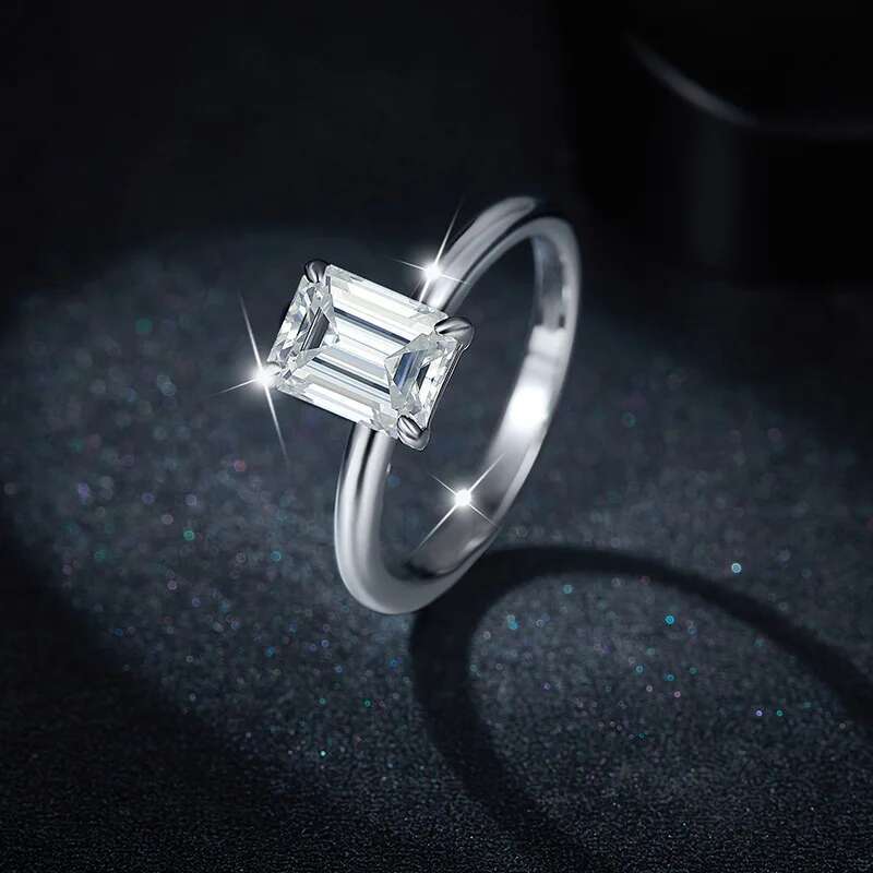 Emerald Cut Moissanite Rings For Women Emerald Cut Oval Cut 2ct Women Moissanite Ring Luxury 2023 Womens Moissanite Ring Gift