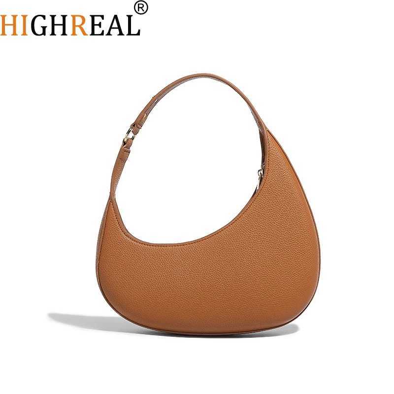 Vintage Half Moon Bags For Women Luxury Designer Handbags And Purses New In PU Lychee texture Rivet Small Underarm Shoulder M250520