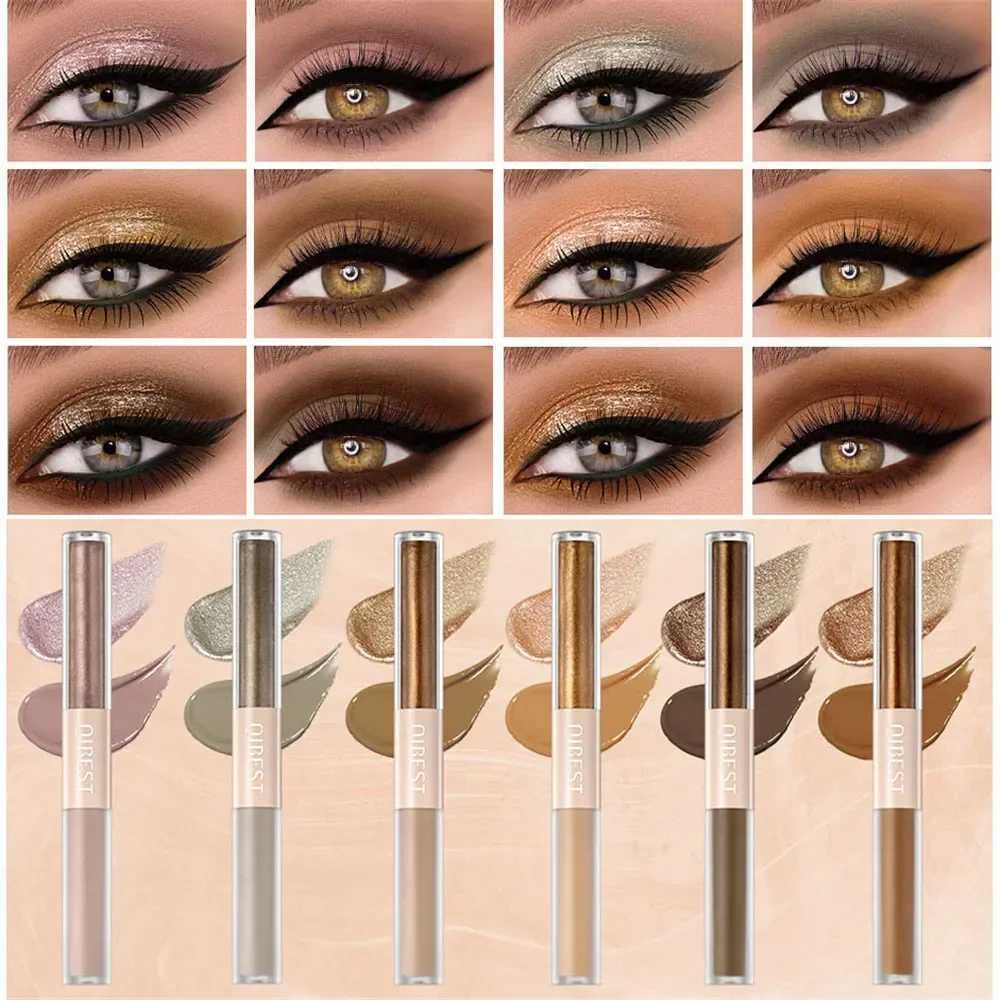 Double-head Matte Shimmer Liquid Eyeshadow Glitter Eye Makeup Pearlescent Lying Silkworm Shiny Natural Long-lasting CosmeticsXJ250520