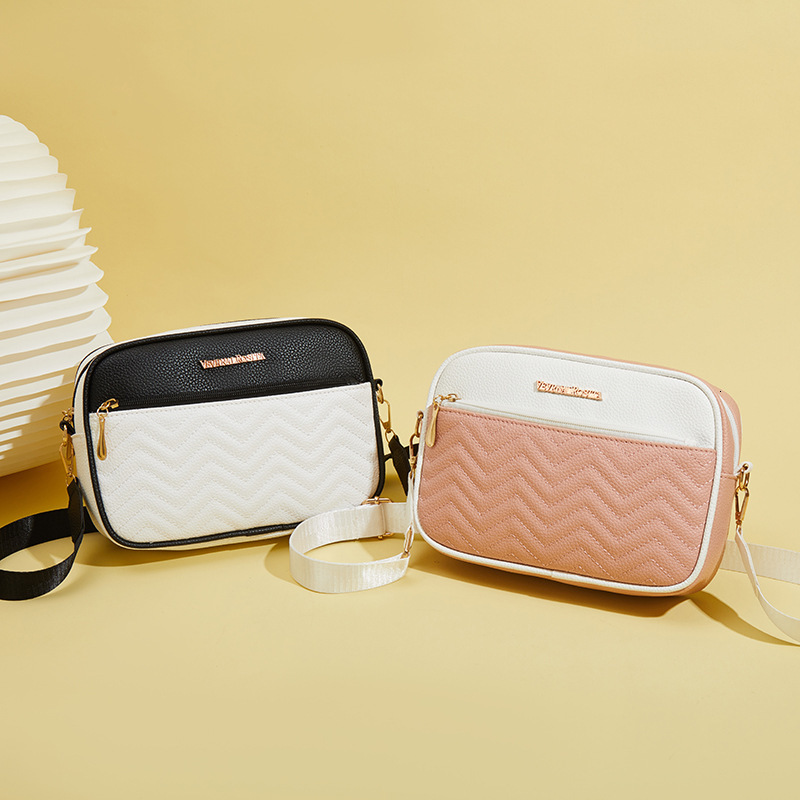 Women's double-layer square 2025VR new bag women's work commuting crossbody small shoulder bag