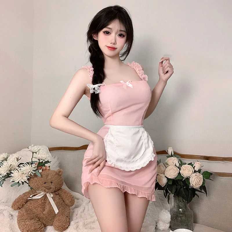 Cosplay clothing Milk flavored dress apron tie lace girl kawaii suspender dress sexy costume women night appeal R250520