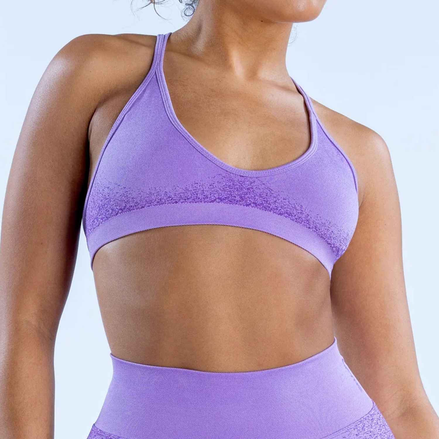 Tight fitting seamless back yoga high elasticity jacquard outerwear, fitness bra, sports bra