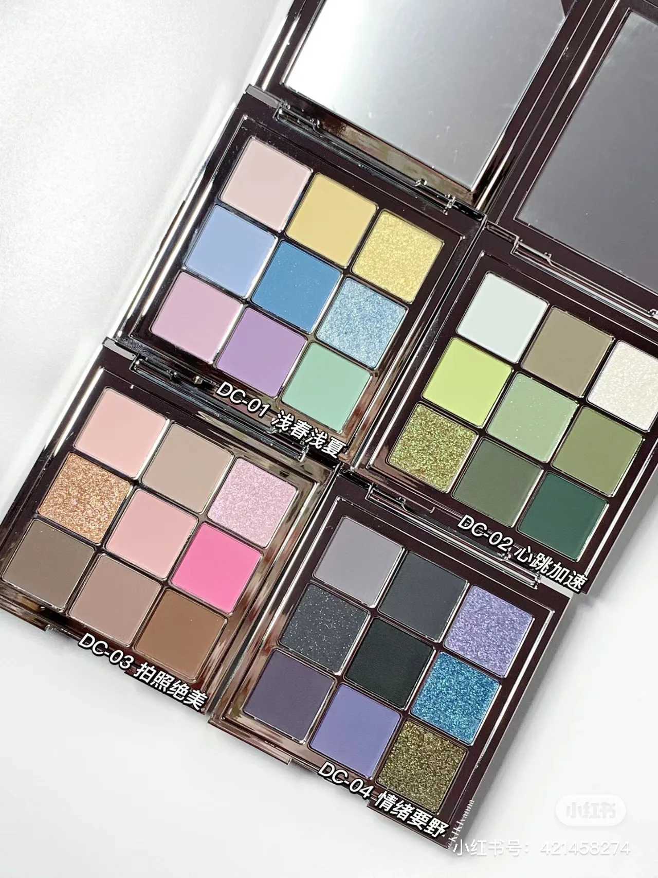 Shedella 9 Color Eyeshadow Palette Macaron Matte Pearlescent Glitter Waterproof Lasting Play Makeup Blue Smoky Novice Makeup W250520
