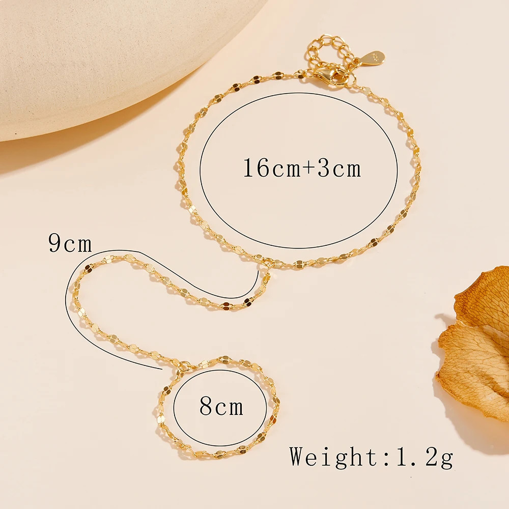 Jewelry 925 Sterling Silver Gold Plated Ultra Bright Ceramic Tile Sleeve Chain Minimalist Finger Bracelet Ring Bracelets 250520