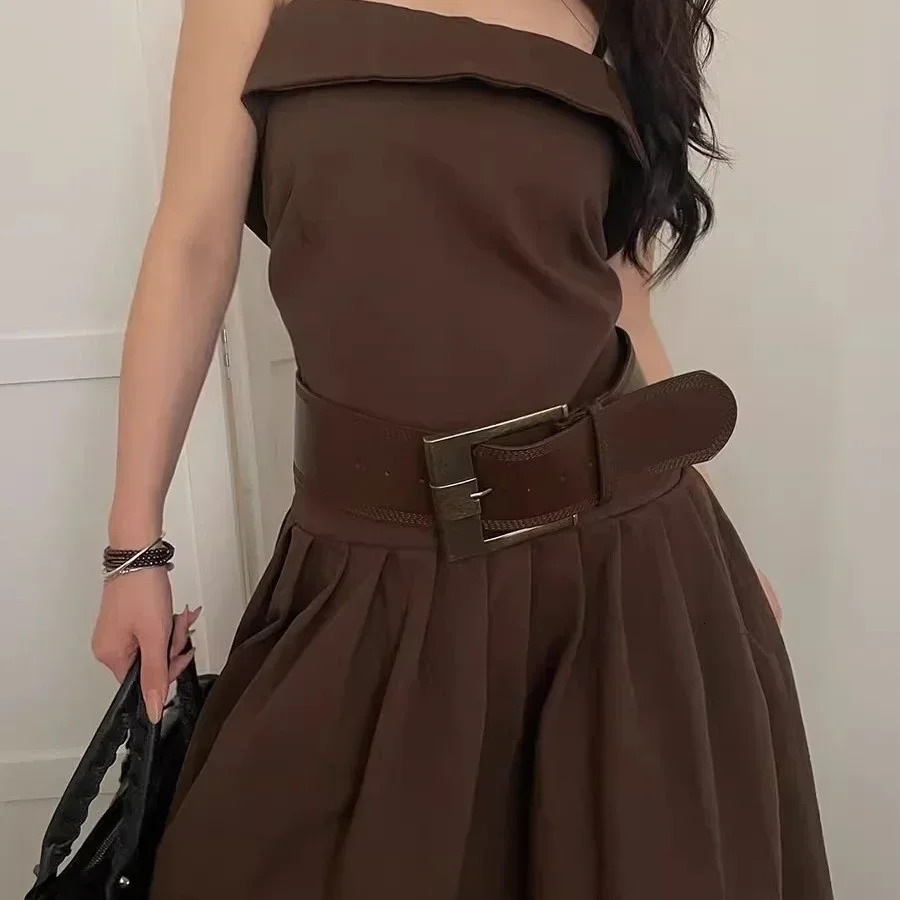 Desinger Belts For Women Vintage Wide Waistband Plus Size Western Cowgirl Cowboy Goth Y2k Brown Middle Ages Fashion Belt Female 250517