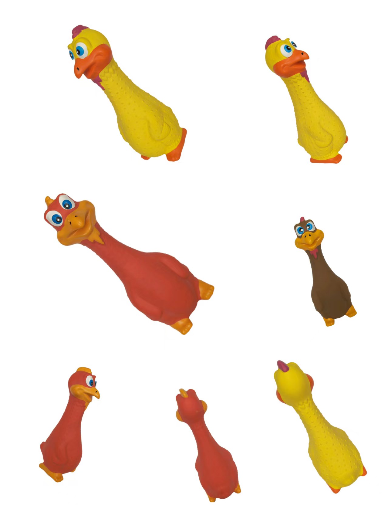 Squeaky Rubber Chicken Dog Toy Soft Natural Teething Chicken Screaming for dogs Mental and Dental Health Puppy Pet Toy 3pcs/Pack