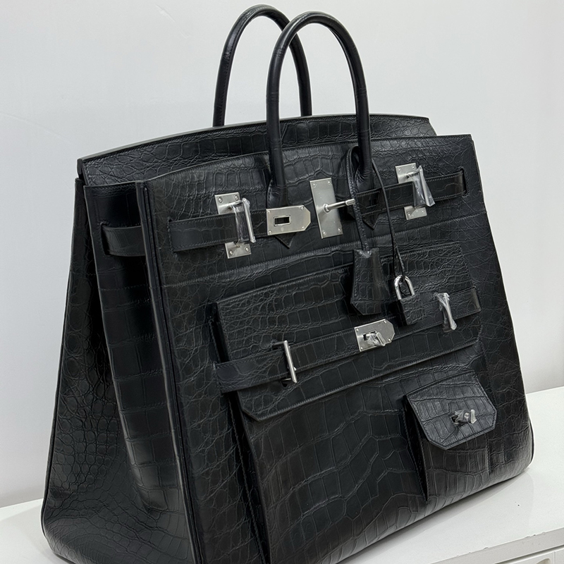 High End Designer Customized Genuine Crocodile leather capacity commuting Hand large - Sized men s Handbags business Bags 50 cm