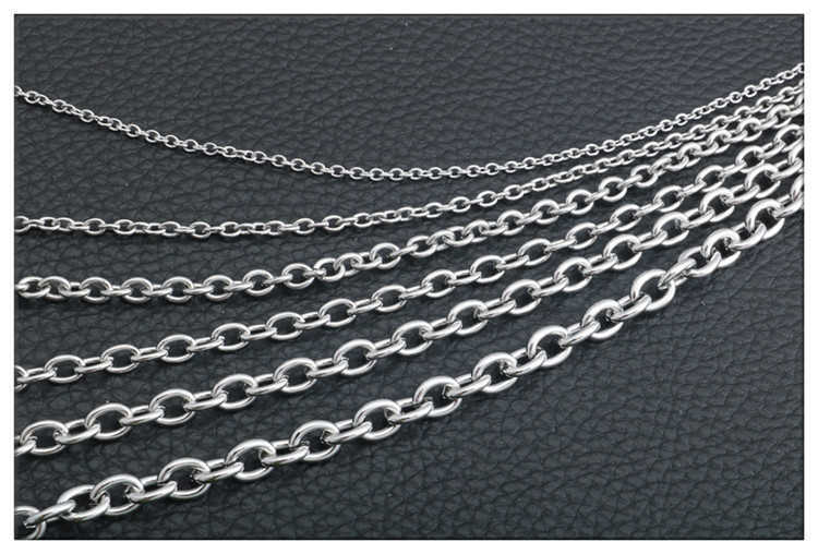 Stainless steel non-welded cross-shaped chain, interlocking O-shaped chain, titanium steel men's and women's necklaces, pendants, tags and c