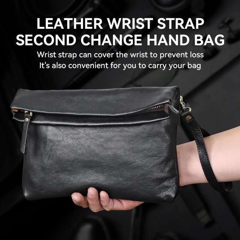 2022 Men's Shoulder Bag Handmade Genuine Leather Crossbody Messenger Bags For Male Large Capacity Clutch Wallet Handbag Business