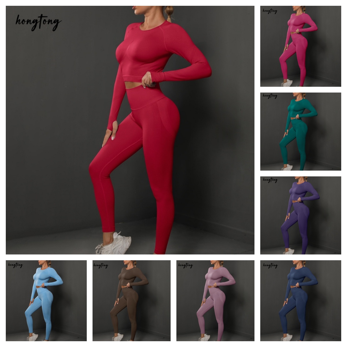 Yoga set gym set pilates women long sleeve pants two piece setskinny quick dry breathable moisture wicking outdoor running workout clothes size s-l