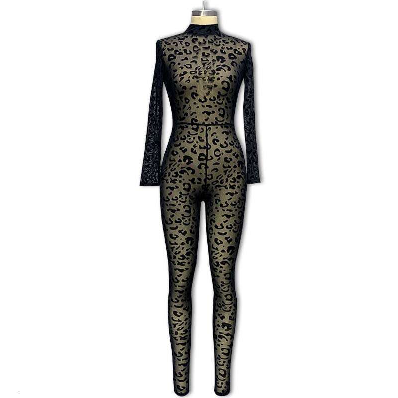 New women's European and American style slim fit long sleeved sexy plush transparent slimming jumpsuit 2025 new casual fashion trend clothing