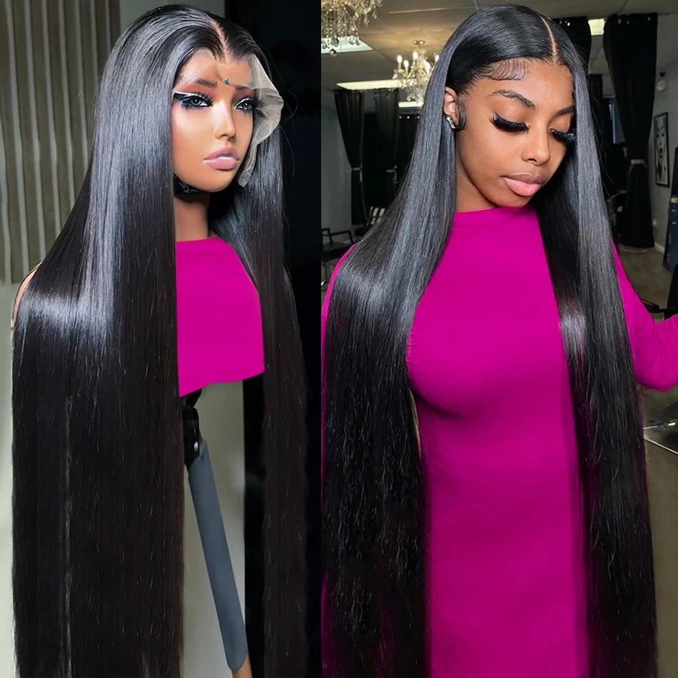 18 36 Inch 200 Density Frontal Wig For Black Women Brazilian Wigs Human Hair Bone Straight HD Transparent Lace Front Wigs synthetic lace front wigs